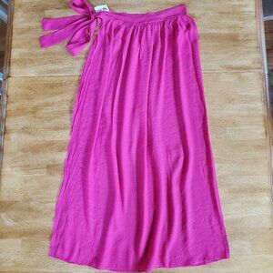 Swim Wrap Sarong Maxi Deep Pink Size Small Ties at Waist Resort Wear Beach